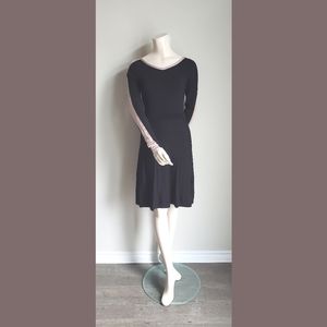 RW&Co Black Sweater Dress With Pink Details NWT